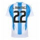 Argentina Lautaro Martinez #22 Replike Domaci Dres Copa America 2024 Kratak Rukav